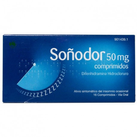 SOÑODOR DIFENHIDRAMINA 50 MG COMPRIMIDOS , 16 COMPRIMIDOS