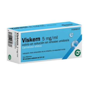 VISKERN 5 MG/ML COLIRIO EN SOLUCION EN ENVASE UNIDOSIS , 30 ENVASES UNIDOSIS DE 0,4 ML