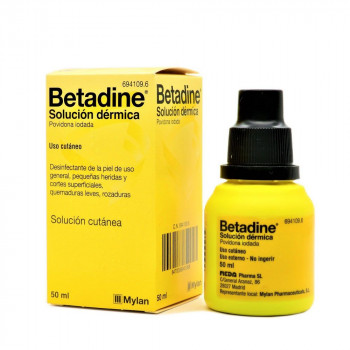 BETADINE 100 MG/ML SOLUCIÓN CUTÁNEA , 1 FRASCO DE 50 ML