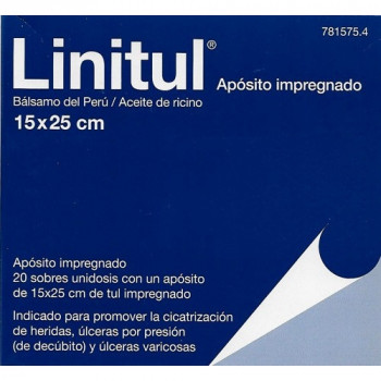 LINITUL APOSITO IMPREGNADO, 20 APÓSITOS DE 15 X 25 CM