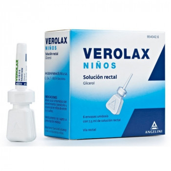 VEROLAX NIÑOS SOLUCION RECTAL, 6 ENEMAS DE 2,5 ML