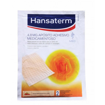 HANSATERM 4,8 MG APÓSITO ADHESIVO MEDICAMENTOSO 2 APOSITOS 12 X 18 CM