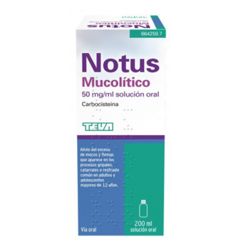 NOTUS MUCOLÍTICO 50 MG/ML SOLUCIÓN ORAL , 1 FRASCO DE 200 ML