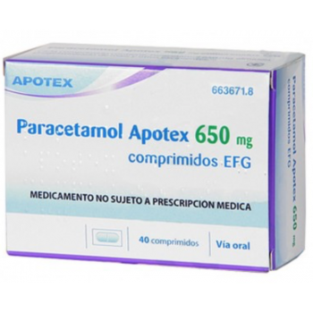 PARACETAMOL AUROVITAS SPAIN 650 MG COMPRIMIDOS EFG, 40 COMPRIMIDOS