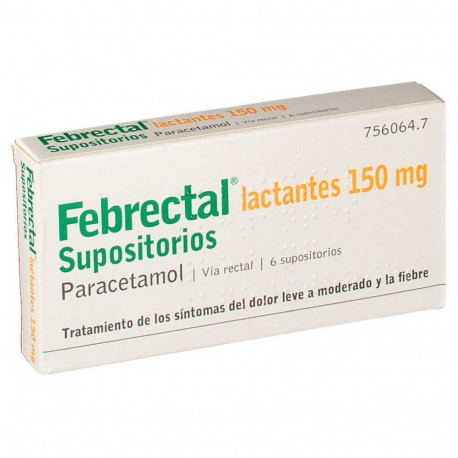 FEBRECTAL LACTANTES 150 MG SUPOSITORIOS , 6 SUPOSITORIOS