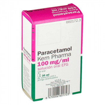 PARACETAMOL KERN PHARMA 100 MG/ML SOLUCION ORAL EFG , 1 FRASCO DE 30 ML