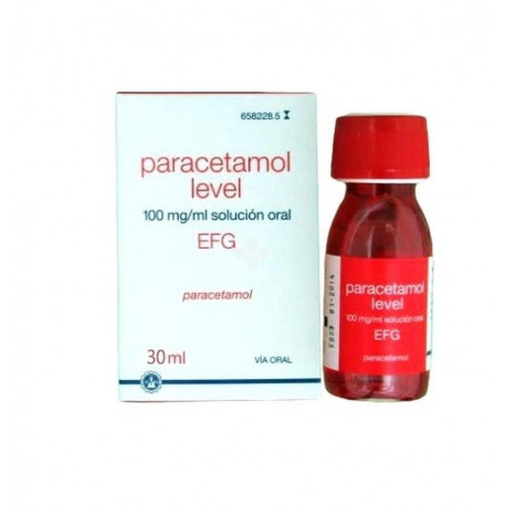 PARACETAMOL LEVEL 100 MG/ML SOLUCION ORAL EFG, 1 FRASCO DE 30 ML