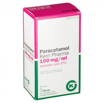 PARACETAMOL KERN PHARMA 100 MG/ML SOLUCION ORAL EFG, 1 FRASCO DE 60 ML