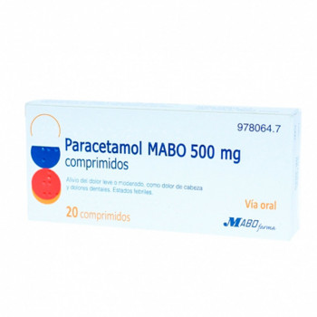 PARACETAMOL MABO 500 MG COMPRIMIDOS , 20 COMPRIMIDOS