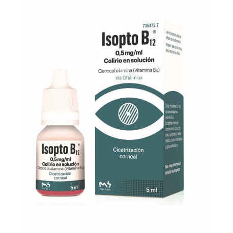 ISOPTO B12 0,5 MG/ML COLIRIO EN SOLUCION , 1 FRASCO DE 5 ML