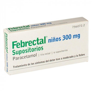 FEBRECTAL NIÑOS 300 MG SUPOSITORIOS , 6 SUPOSITORIOS