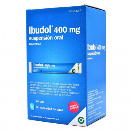 IBUDOL 400 MG SUSPENSION ORAL , 20 SOBRES