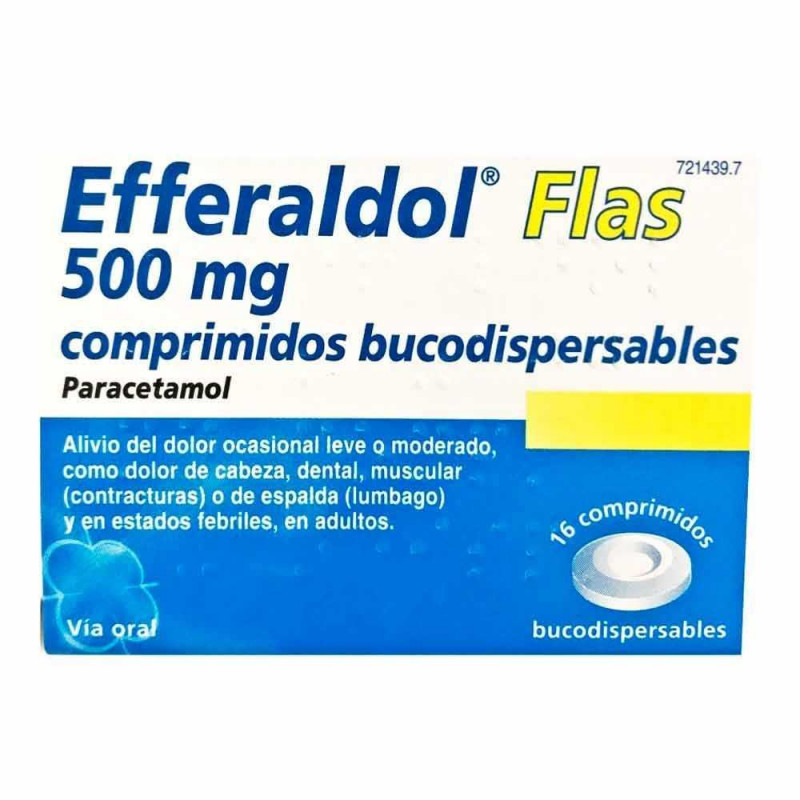 EFFERALDOL FLAS 500 MG COMPRIMIDOS BUCODISPERSABLES, 16 COMPRIMIDOS (8 + 8)