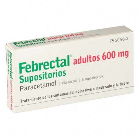 FEBRECTAL ADULTOS 600 MG SUPOSITORIOS , 6 SUPOSITORIOS