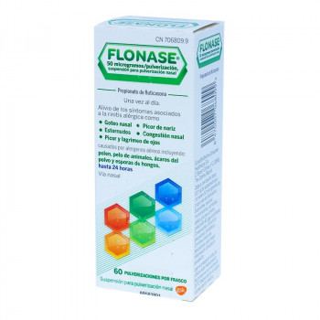 FLONASE 50 MICROGRAMOS/PULVERIZACION SUSPENSION PARA PULVERIZACION NASAL, 60 PULVERIZACIONES