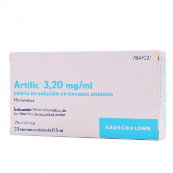 ARTIFIC 3,20 MG/ML COLIRIO EN SOLUCION EN ENVASE  UNIDOSIS , 30 ENVASES UNIDOSIS DE 0,5 ML