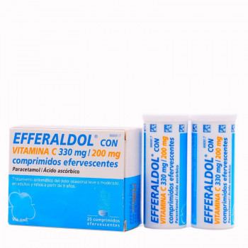 EFFERALDOL CON VITAMINA C 330MG/200MG COMPRIMIDOS EFERVESCENTES , 20 COMPRIMIDOS