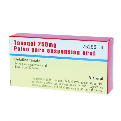 TANAGEL 250 MG POLVO PARA SUSPENSION ORAL , 20 SOBRES