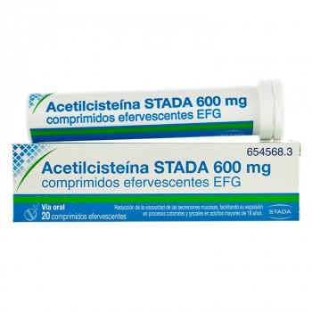 ACETILCISTEINA STADA 600 MG COMPRIMIDOS EFERVESCENTES EFG , 20 COMPRIMIDOS (TUBO)