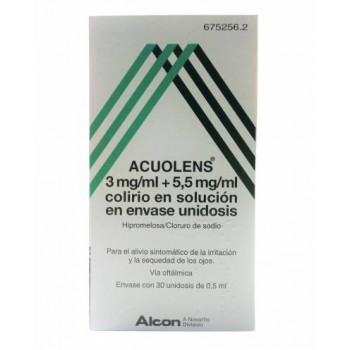 ACUOLENS 3 MG/ML + 5,5 MG/ML COLIRIO EN SOLUCION EN ENVASE UNIDOSIS , 30 ENVASES UNIDOSIS DE 0,5 ML