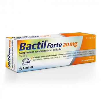 BACTIL FORTE 20 MG COMPRIMIDOS RECUBIERTOS CON PELICULA , 20 COMPRIMIDOS