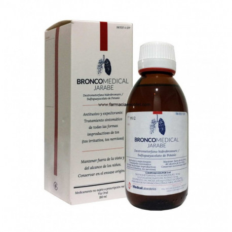 BRONCOMEDICAL CON SULFOGUAYACOL 2MG/ML + 10MG/ML JARABE, 1 FRASCO DE 180 ML