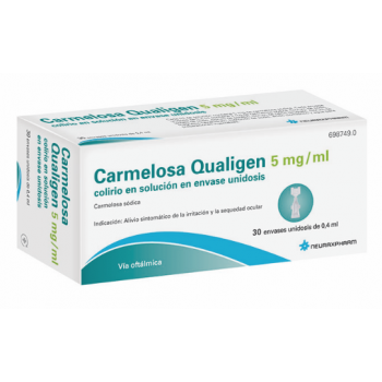 CARMELOSA QUALIGEN 5 MG/ML COLIRIO EN SOLUCION EN ENVASES UNIDOSIS , 30 ENVASES UNIDOSIS DE 0,4 ML