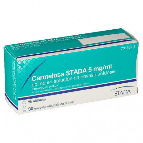 CARMELOSA STADA 5 MG/ML COLIRIO EN SOLUCION EN ENVASE UNIDOSIS , 30 ENVASES UNIDOSIS DE 0,4 ML