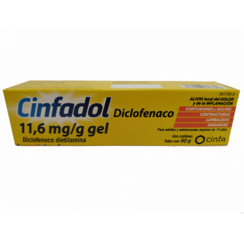 CINFADOL 11,6 MG/G GEL, 1 TUBO DE 60 G