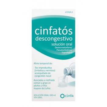 CINFATOS DESCONGESTIVO SOLUCION ORAL, 1 FRASCO DE 200 ML (VIDRIO)