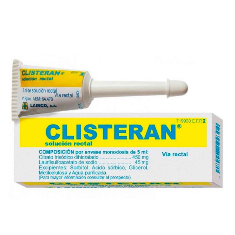 CLISTERAN 450 MG/45MG SOLUCION RECTAL , 1 ENEMA DE 5 ML