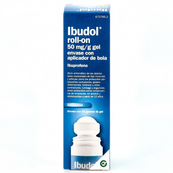 IBUDOL ROLL-ON 50 MG/G GEL ENVASE CON APLICADOR DE BOLA , 1 TUBO DE 60 G