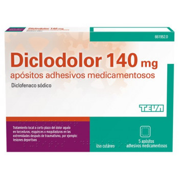 DICLODOLOR 140 MG APOSITOS ADHESIVOS MEDICAMENTOSOS 5 APÓSITOS