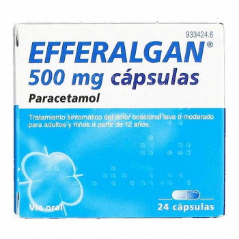 EFFERALGAN 500 MG CÁPSULAS DURAS, 24 CÁPSULAS