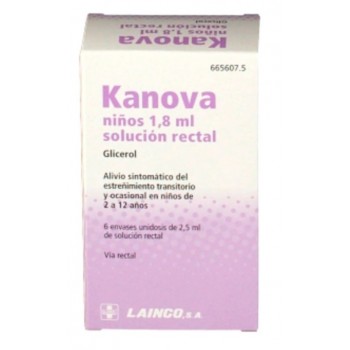 KANOVA NIÑOS 2,25G  SOLUCION RECTAL , 6 ENEMAS