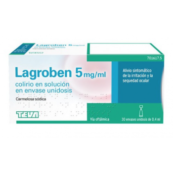 LAGROBEN 5 MG/ML COLIRIO EN SOLUCION EN ENVASE UNIDOSIS , 30 ENVASES DE 0,4 ML