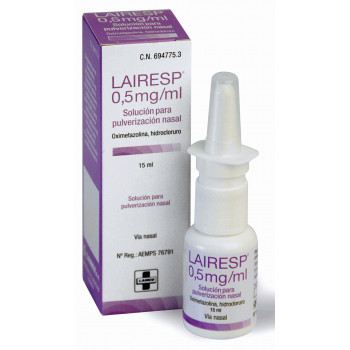 LAIRESP 0,5 MG/ML SOLUCION PARA PULVERIZACION NASAL, 1 ENVASE PULVERIZADOR DE 15 ML