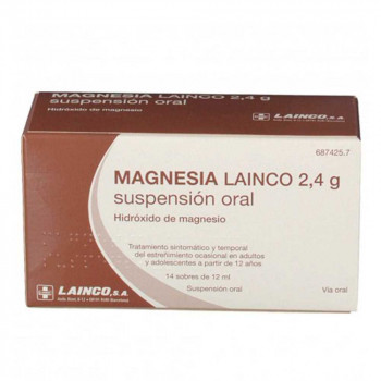 MAGNESIA LAINCO 2,4 G SUSPENSION ORAL, 14 SOBRES DE 12 ML