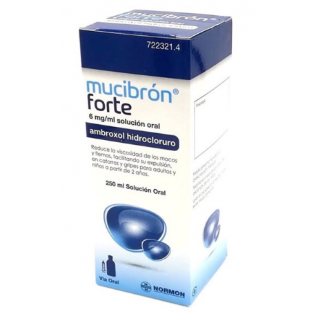 MUCIBRON FORTE 6 MG/ML SOLUCION ORAL, 1 FRASCO DE 250 ML