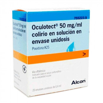 OCULOTECT 50 MG/ML COLIRIO EN SOLUCION EN ENVASE UNIDOSIS , 20 ENVASES UNIDOSIS DE 0,4 ML