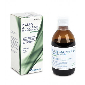 FLUIDIN MUCOLITICO 50 MG/ML SOLUCION ORAL , 1 FRASCO DE 200 ML