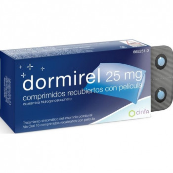 DORMIREL 25 MG COMPRIMIDOS RECUBIERTOS CON PELICULA, 16 COMPRIMIDOS