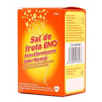 SAL DE FRUTA ENO Polvo Efervescente Sabor  Naranja 10 sobres