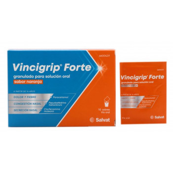 VINCIGRIP FORTE  Granulado Para Solución Oral Sabor Naranja 10 sobres