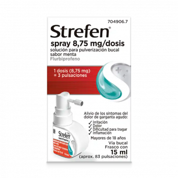 STREFEN Spray 8,75 mg/dosis Solución Para Pulverización Bucal Sabor Menta 15 ml