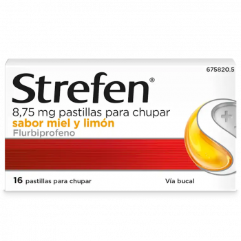 STREFEN 8,75 mg Pastillas Para Chupar Sabor Miel Y Limon 16 Pastillas