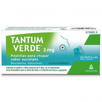 TANTUM VERDE 3 mg Pastillas Para Chupar Sabor Eucalipto 20 pastillas