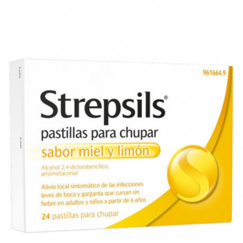 STREPSILS Pastillas Para Chupar Sabor Miel Y Limón 24 pastillas