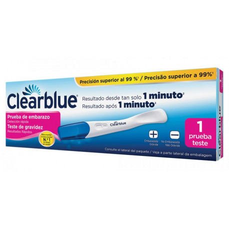 Clearblue - Prueba de embarazo con Detección rápida, resultado desde tan  solo 1 minuto, 1 test