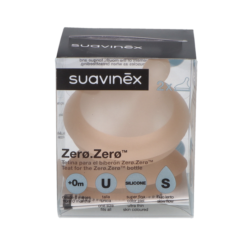 Suavinex, Pack de Tetinas para Biberón Anticólicos Zero Zero